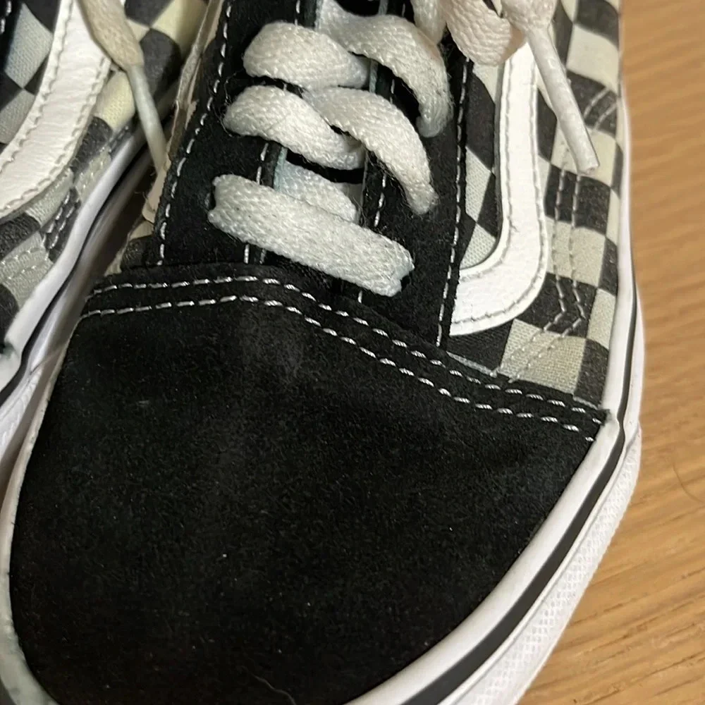 Vans Off The Wall - Old Skool Checkerboard - Suede Sneakers - Black/White sz 5 - Picture 5 of 16